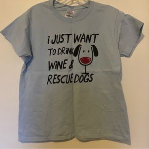 Funny Wine & Dogs Graphic T-Shirt